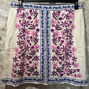 Floral‎ Print Skirt A-Line Casual Everyday Spring Summer Skirt Size 16